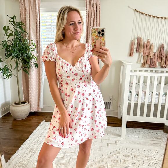 Princess Polly Ruth Mini Dress White Pink - Picture 2 of 12